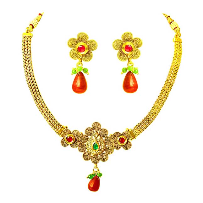 Traditional Necklace & Earring Fashion Jewellery Set for Women PS352