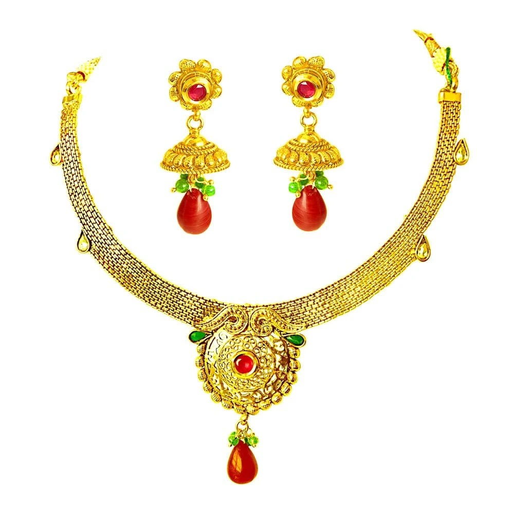 Traditional Necklace & Earring Fashion Jewellery Set for Women PS354
