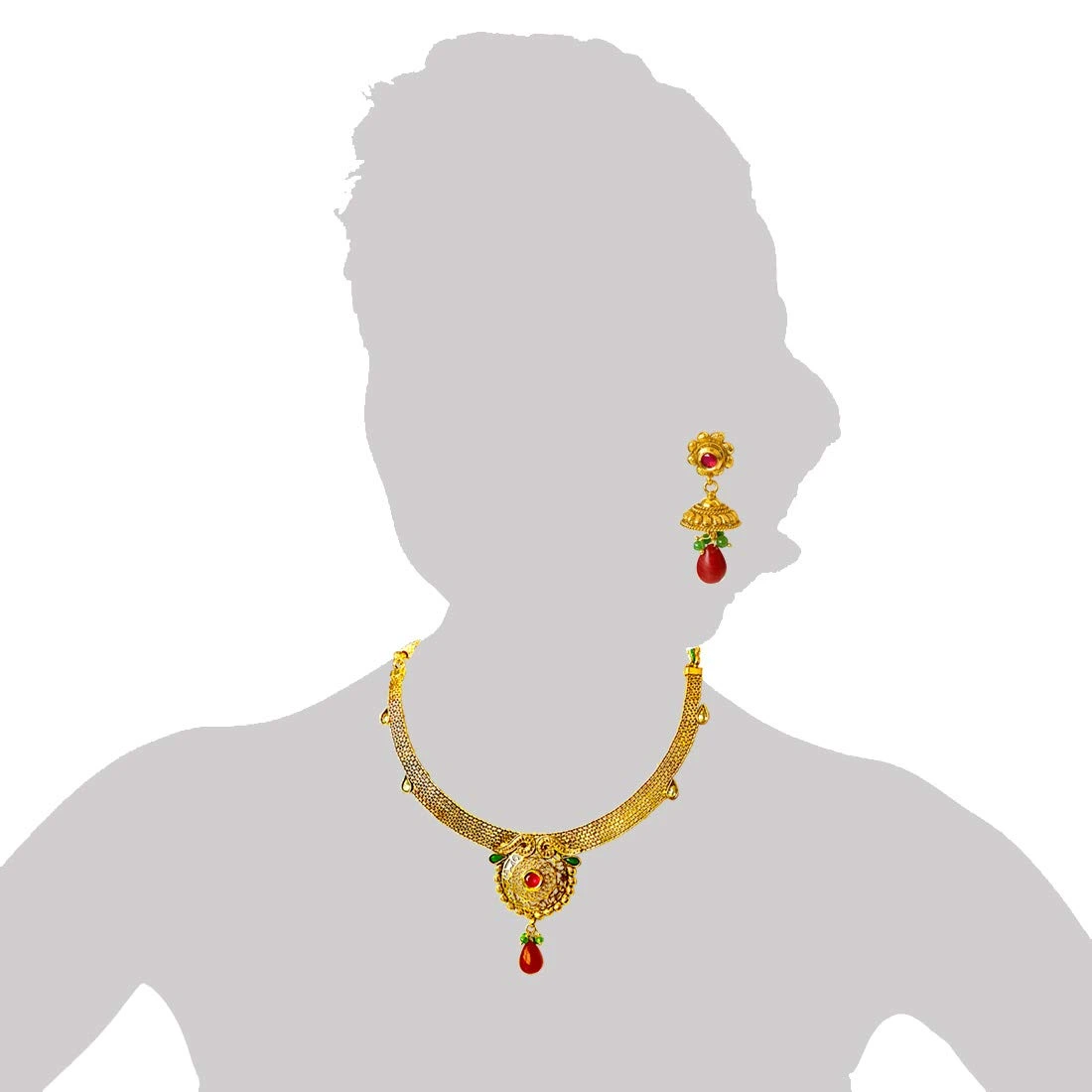 Traditional Necklace & Earring Fashion Jewellery Set for Women PS354