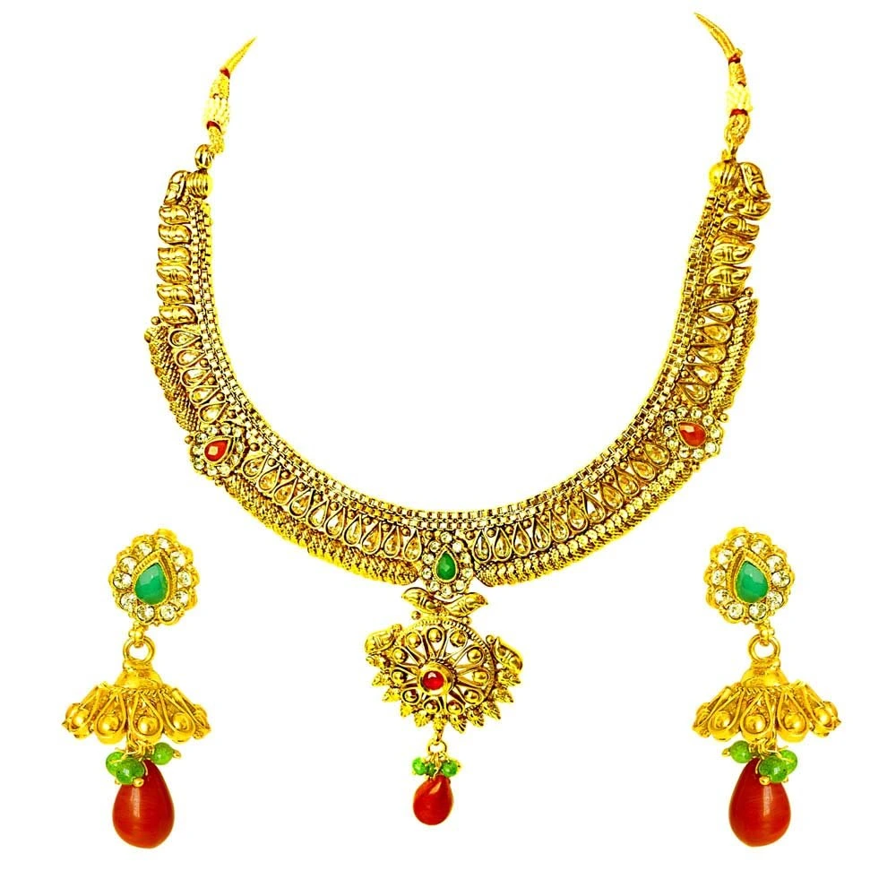 Traditional Necklace & Earring Fashion Jewellery Set for Women PS355