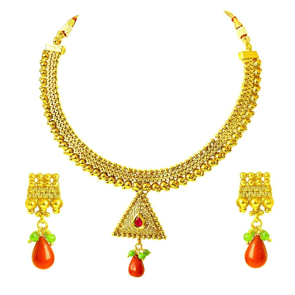 Traditional Necklace & Earring Fashion Jewellery Set for Women PS365