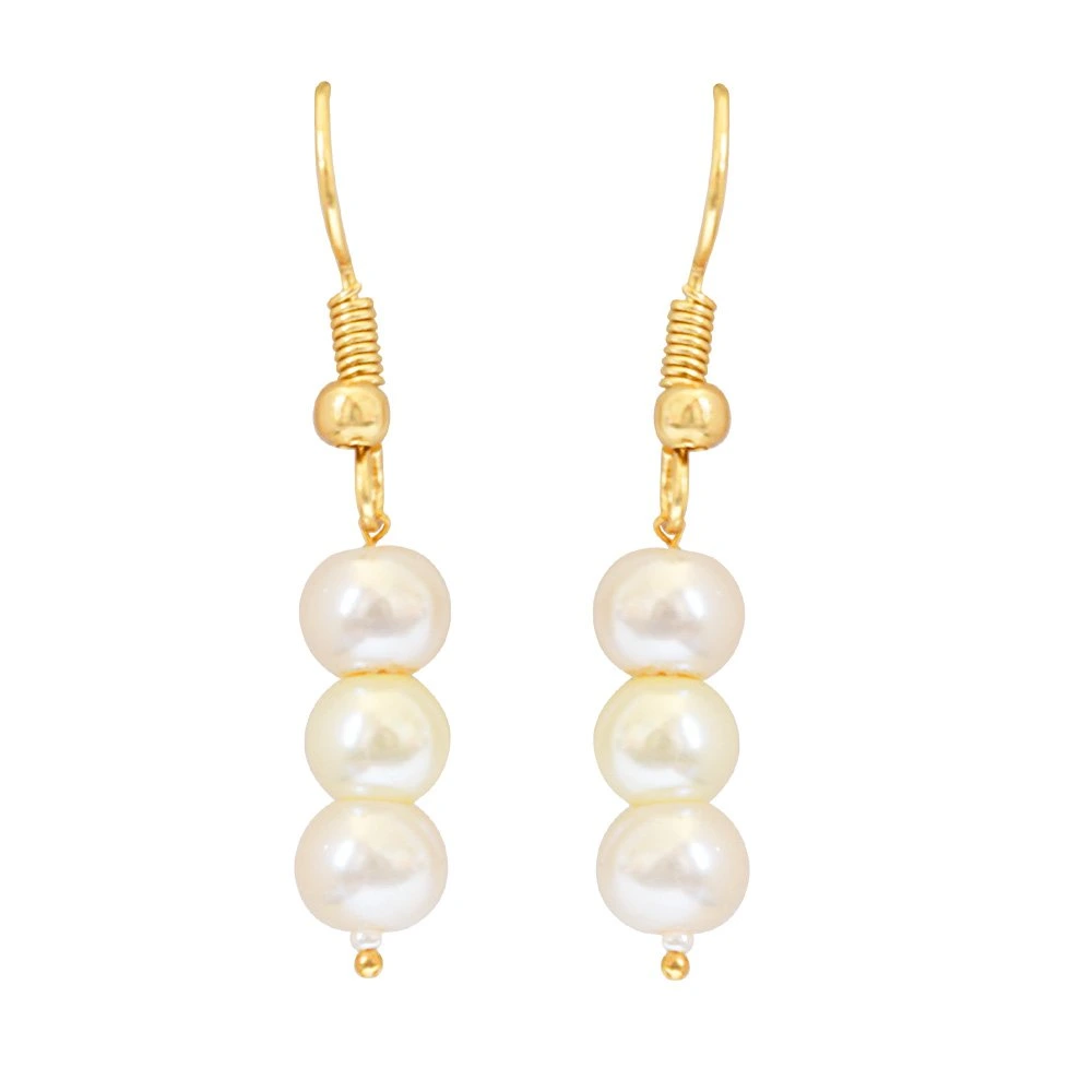 2 Line White Shell Pearl Jewellery Set (PS466)