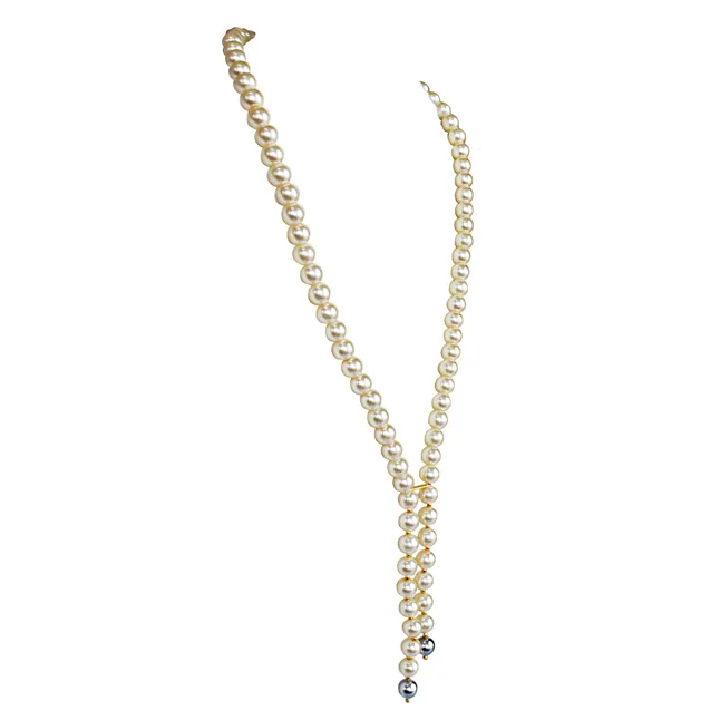 Single Line Shell Pearl Necklace for Women (PS581)