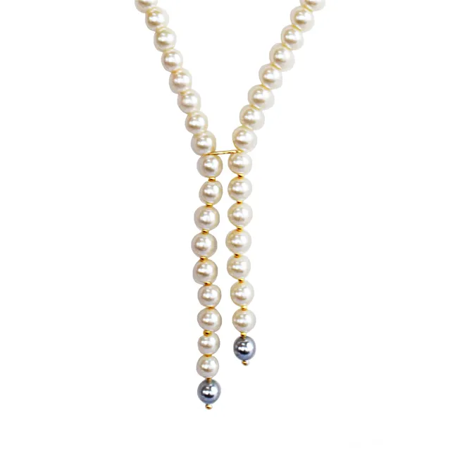 Single Line Shell Pearl Necklace for Women (PS581)