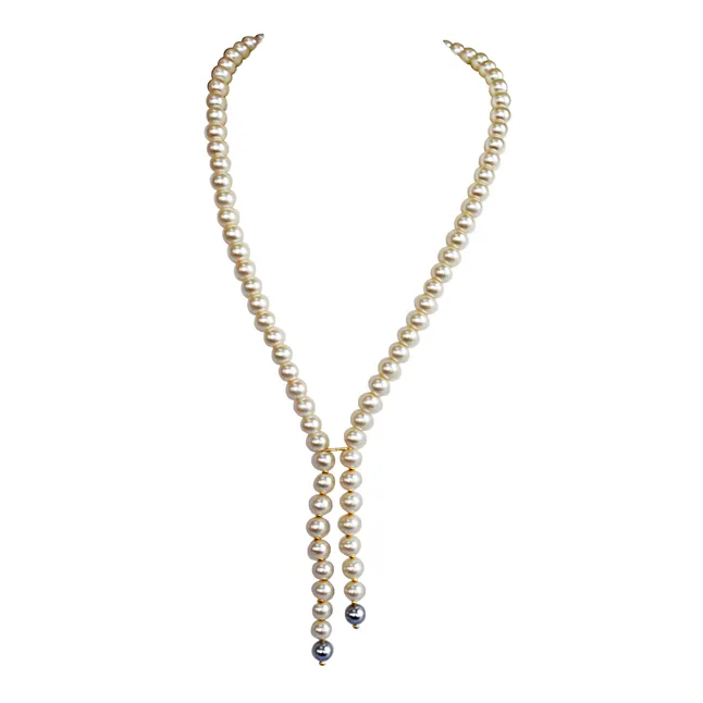 Single Line Shell Pearl Necklace for Women (PS581)