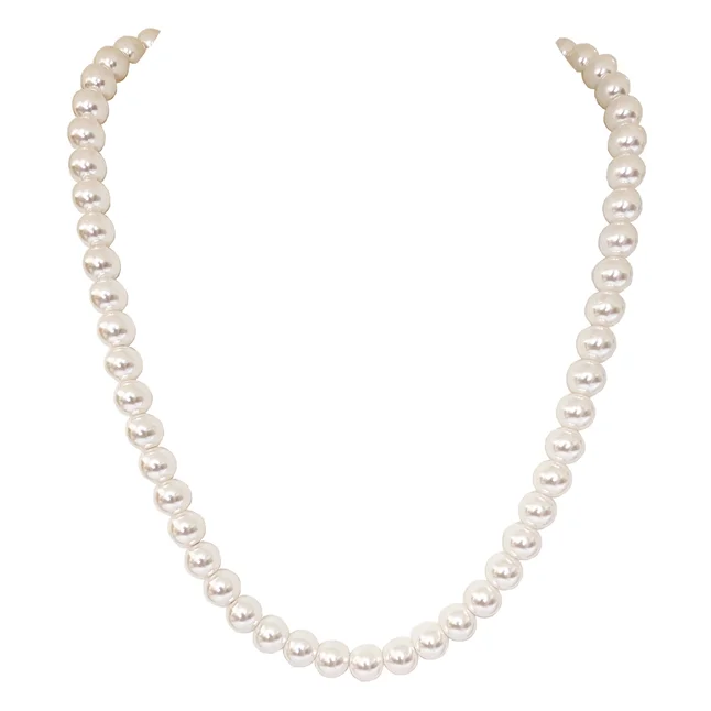 Classic Single-Line Shell Pearl Necklace for Women – Effortless Elegance (PS597)