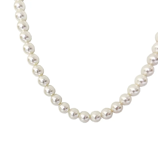Radiant Single-Line Shell Pearl Necklace for Women – Effortless Grace (PS598)