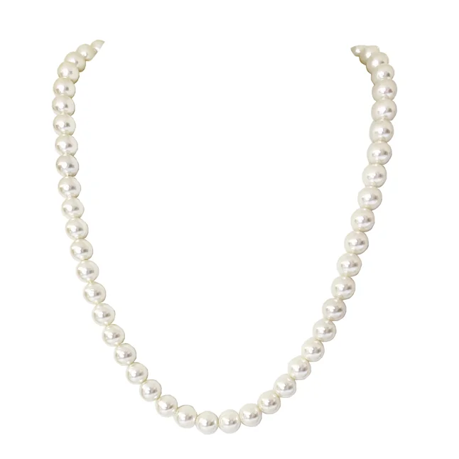 Radiant Single-Line Shell Pearl Necklace for Women – Effortless Grace (PS598)