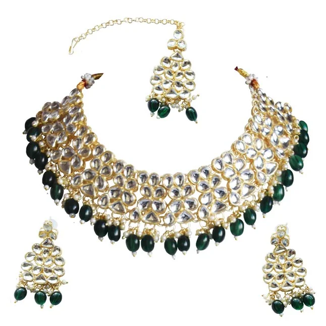 A Dazzling Blend of White & Green: Fashion Jewellery Set to Elevate Your Look
