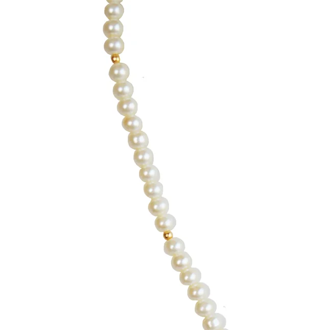 Gold Plated Pendant with Single Line Shell Pearl Necklace for Women (PS611)