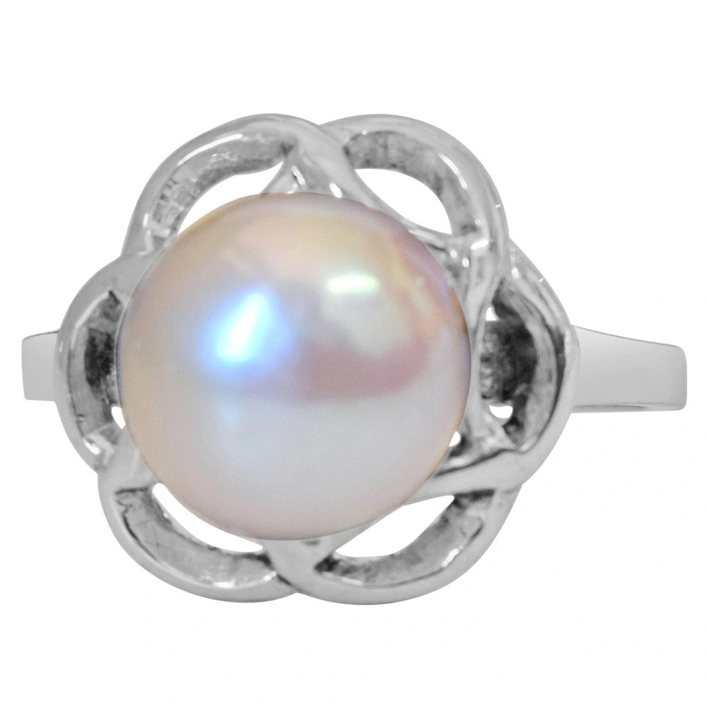 Big Round 5.00cts Real Pearl & 925 Sterling Silver Ring for Astrological Power for All (PSR5)