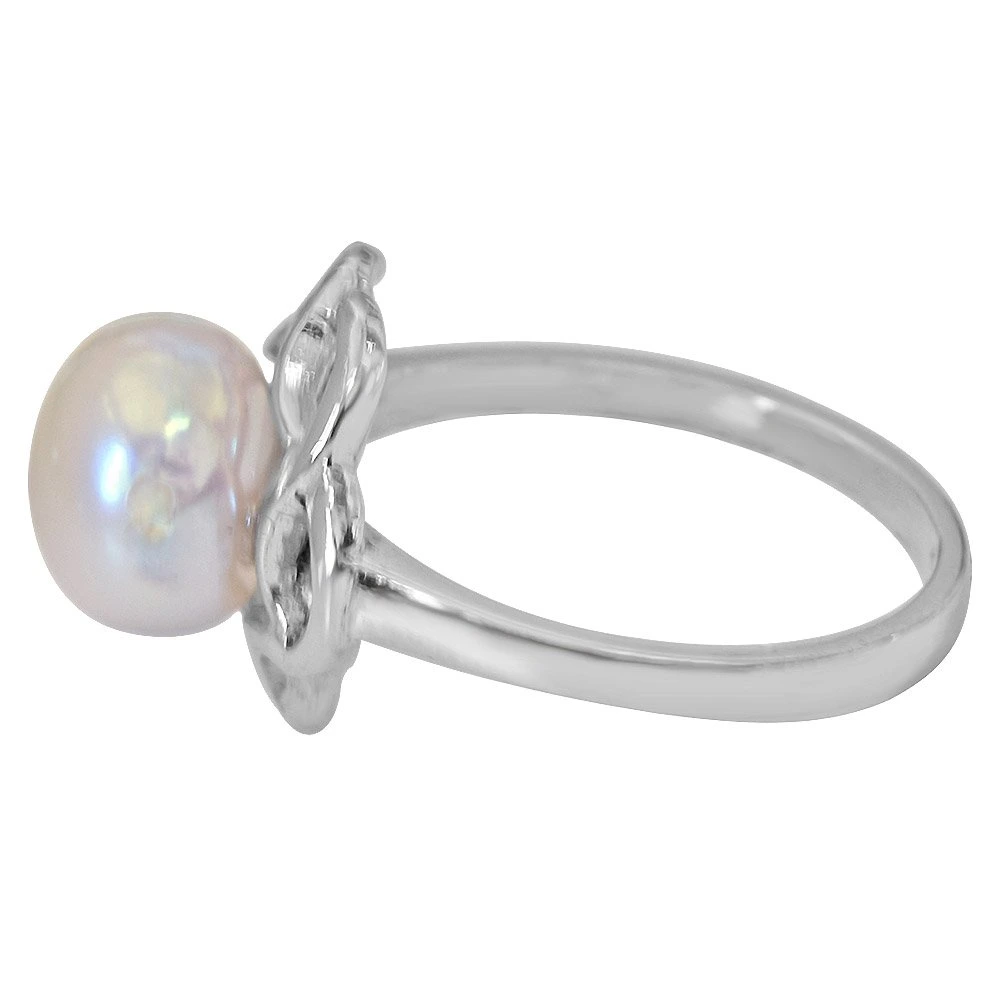 Big Round 5.00cts Real Pearl & 925 Sterling Silver Ring for Astrological Power for All (PSR5)