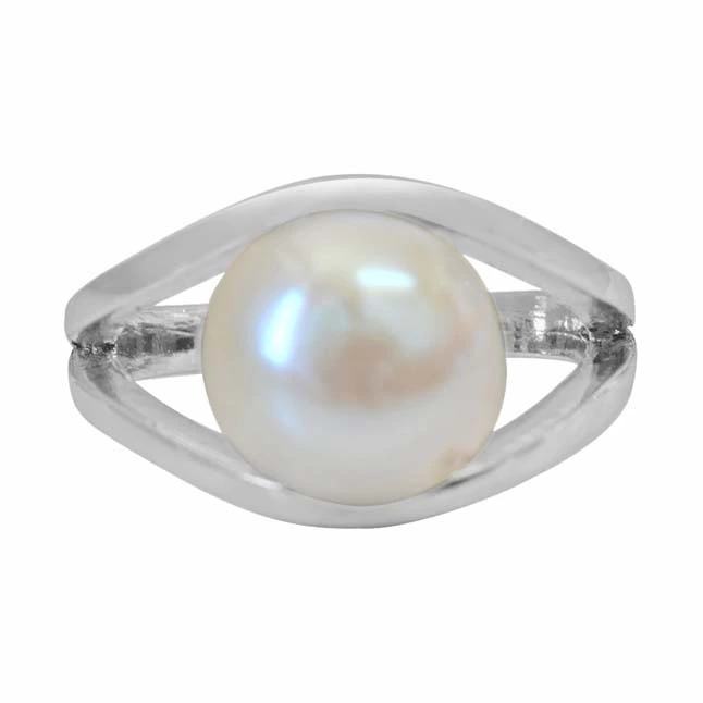 5.00 cts Big Real Pearl & 925 Sterling Silver rings for Astrological Power for All