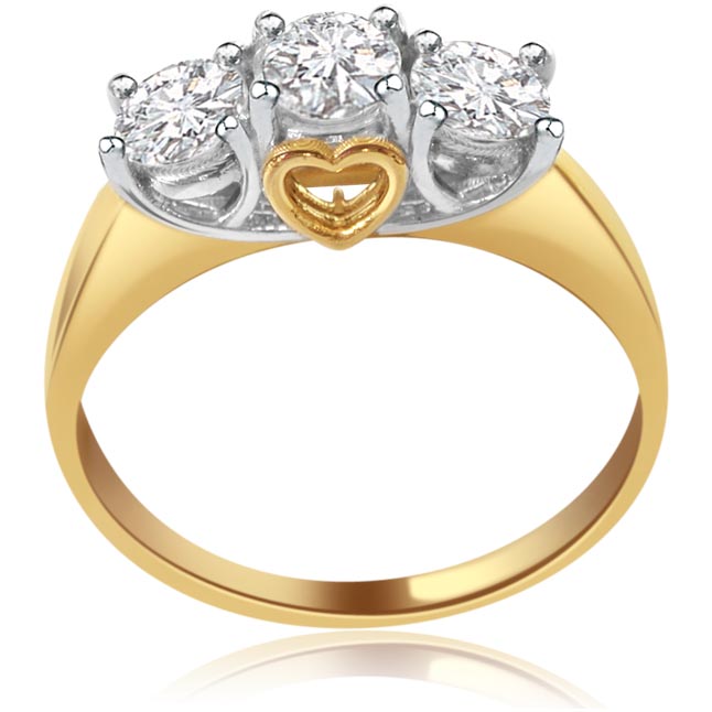 3 Diamond Rings Buy Trendy Classic 18kt Diamond Gold Ring At