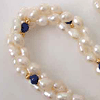 Rapturous - 3 Line Twisted Real Pearl & Blue Lapiz Necklace (SN8)