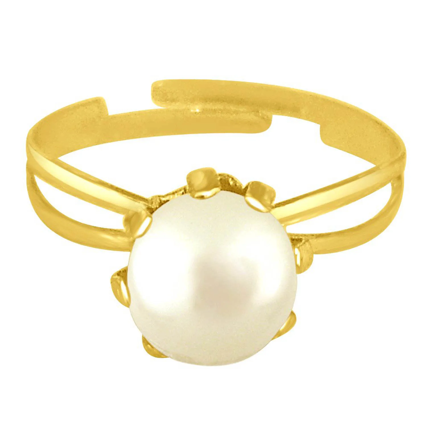 Simple White Real Pearl adjustable Ring (Ring58)