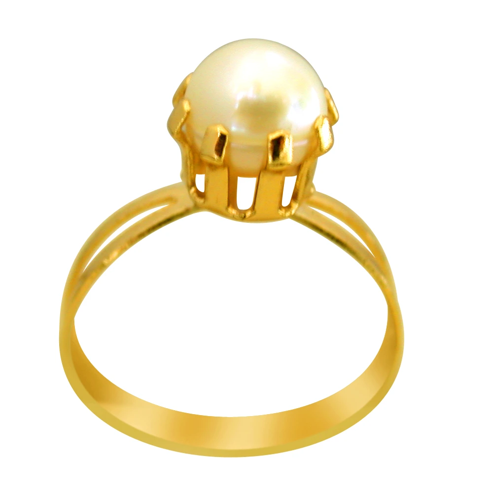 Simple White Real Pearl adjustable Ring (Ring58)