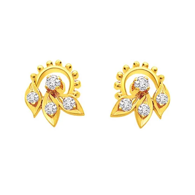 Lavish Leaf Diamond Earrings (S264)