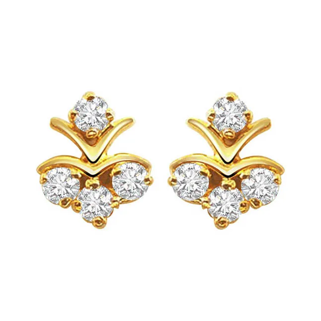 Diamond Pleasure Real Diamond & 18K Gold Earrings (S279)