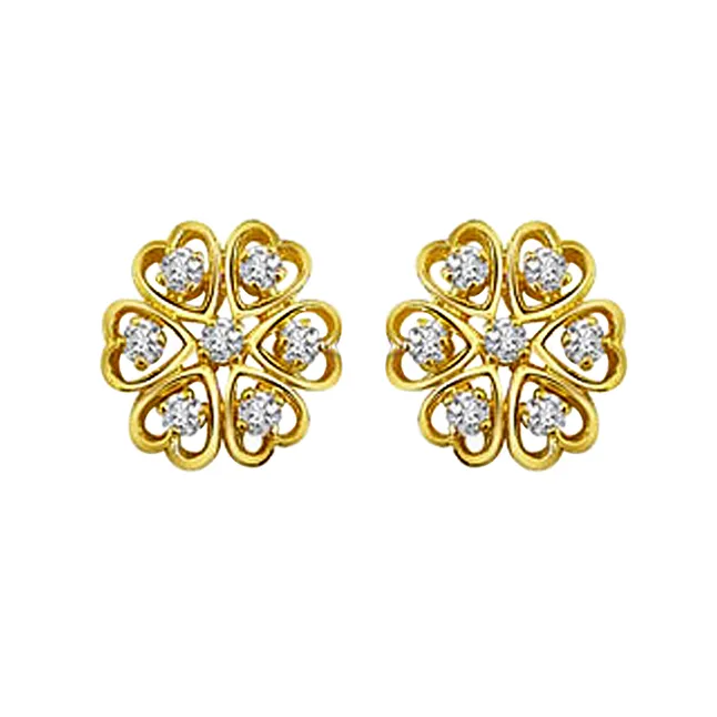 Demure Real Diamond 18K Gold Heart Kudajodi Earrings (S287)