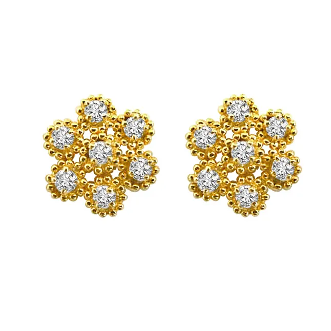 Elegant Diamond 18K Gold Kudajodi Earrings (S288)