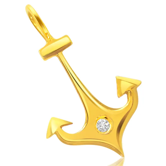 Anchor of life - Real Diamond Pendant (S311)