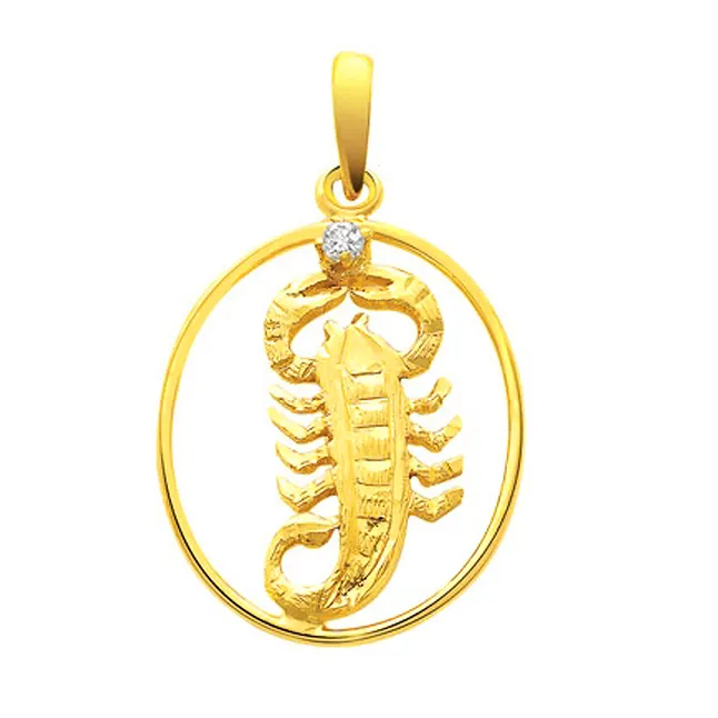 Smart Scorpio - Real Diamond & 18K Gold Pendant (S324)