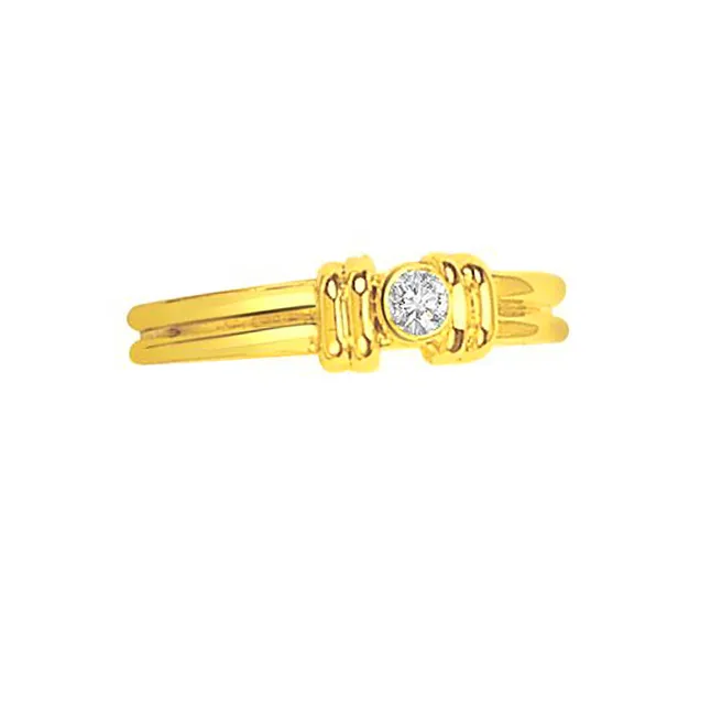 Simple Love Togetherness 0.10 cts Gold+Diamond Ring (S251)