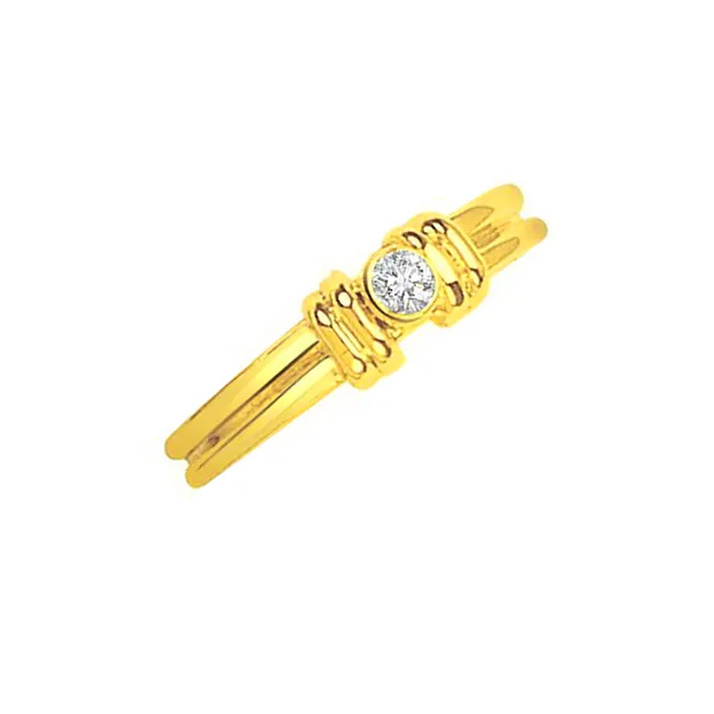 Simple Love Togetherness 0.10 cts Gold+Diamond Ring (S251)