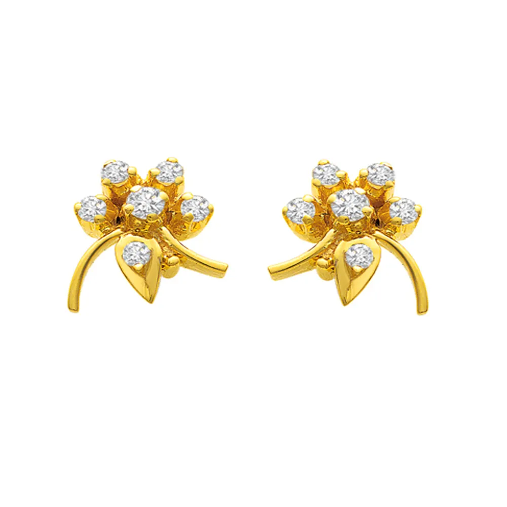Fabulous Flower Diamond Earrings S -262 -Flower Shape Earrings