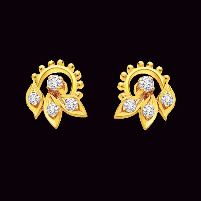Lavish Leaf Diamond Earrings -Designer Earrings