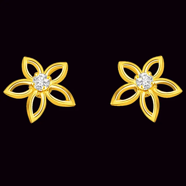 Complete Star's 0.10cts Diamond Earrings S -268 -Flower Shape Earrings