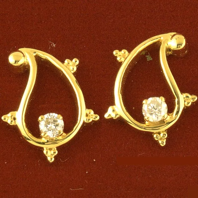 Diamond Embellishment Earrings -Solitaire Earrings