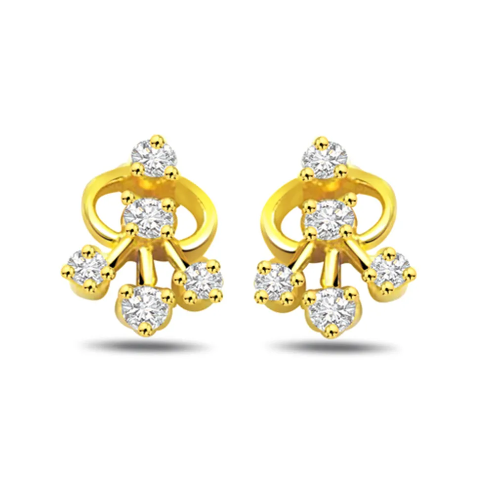 Graceful Gleaming Diamond Earrings -Designer Earrings