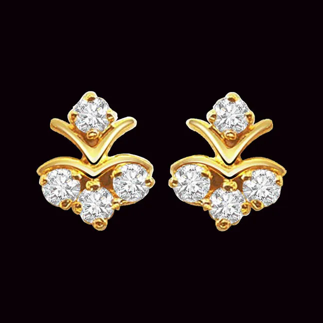 Diamond Pleasure Real Diamond & 18K Gold Earrings (S279)