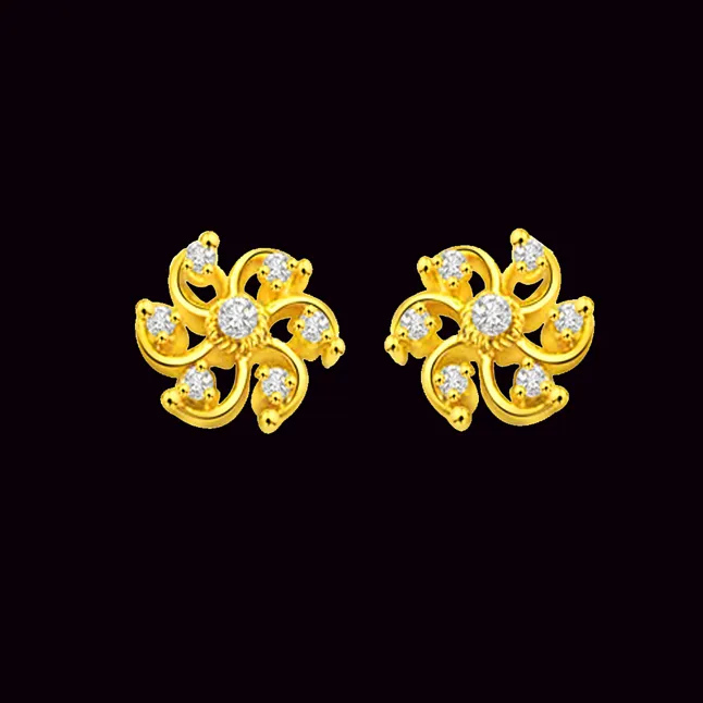 Spiral Beauty - Real Diamond 18K Gold Kudajodi Earring (S285)