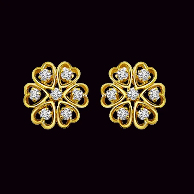 Demure Real Diamond 18K Gold Heart Kudajodi Earrings (S287)