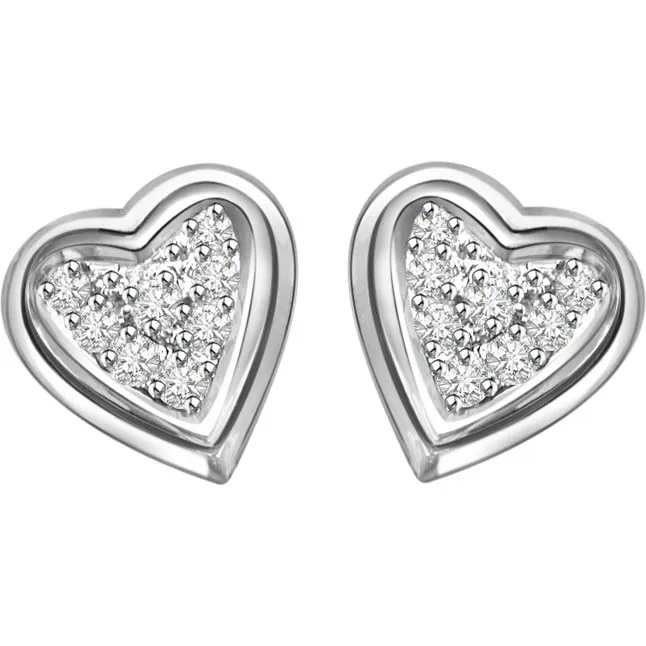Sweetheart Diamond Earrings -Heart Shape Earrings