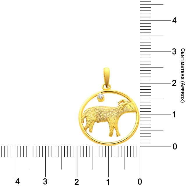 Astounding Aries - Zodiac Real Diamond & 18K Gold Pendant (S317)