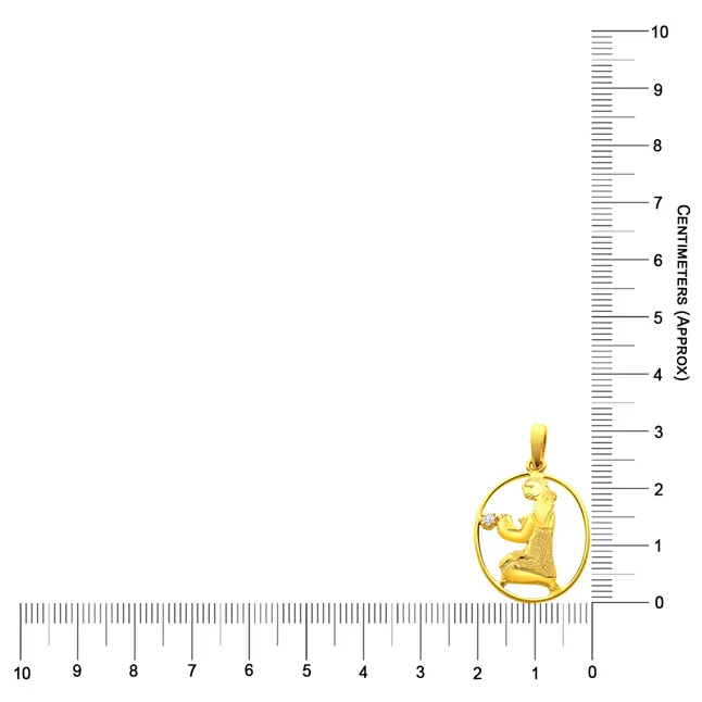 Virgo Zodiac - Diamond & 18K Gold Pendant (S322)