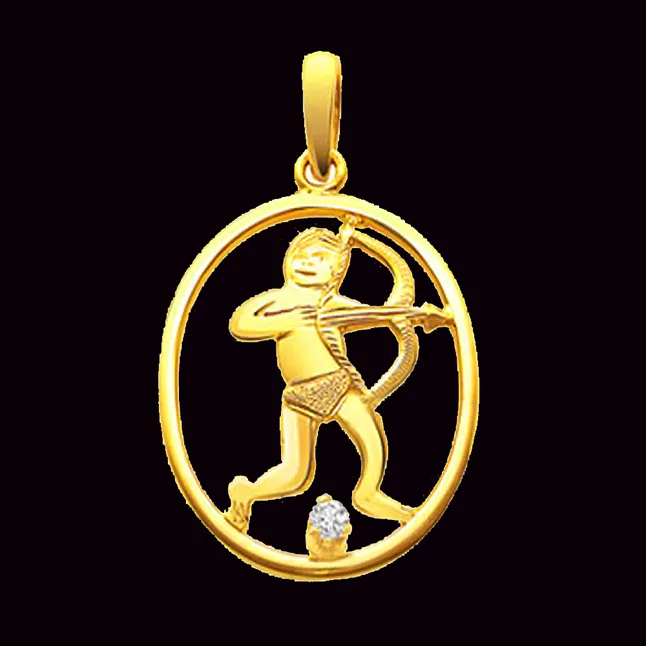 Sagittarius - Diamond & 18K Gold Pendant (S325)