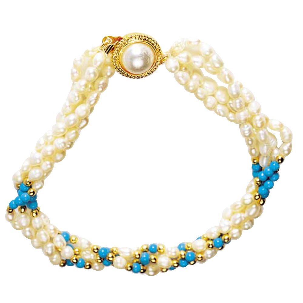 Pearl Bracelet, Freshwater Pearls & Beads Bracelet Surat Diamond