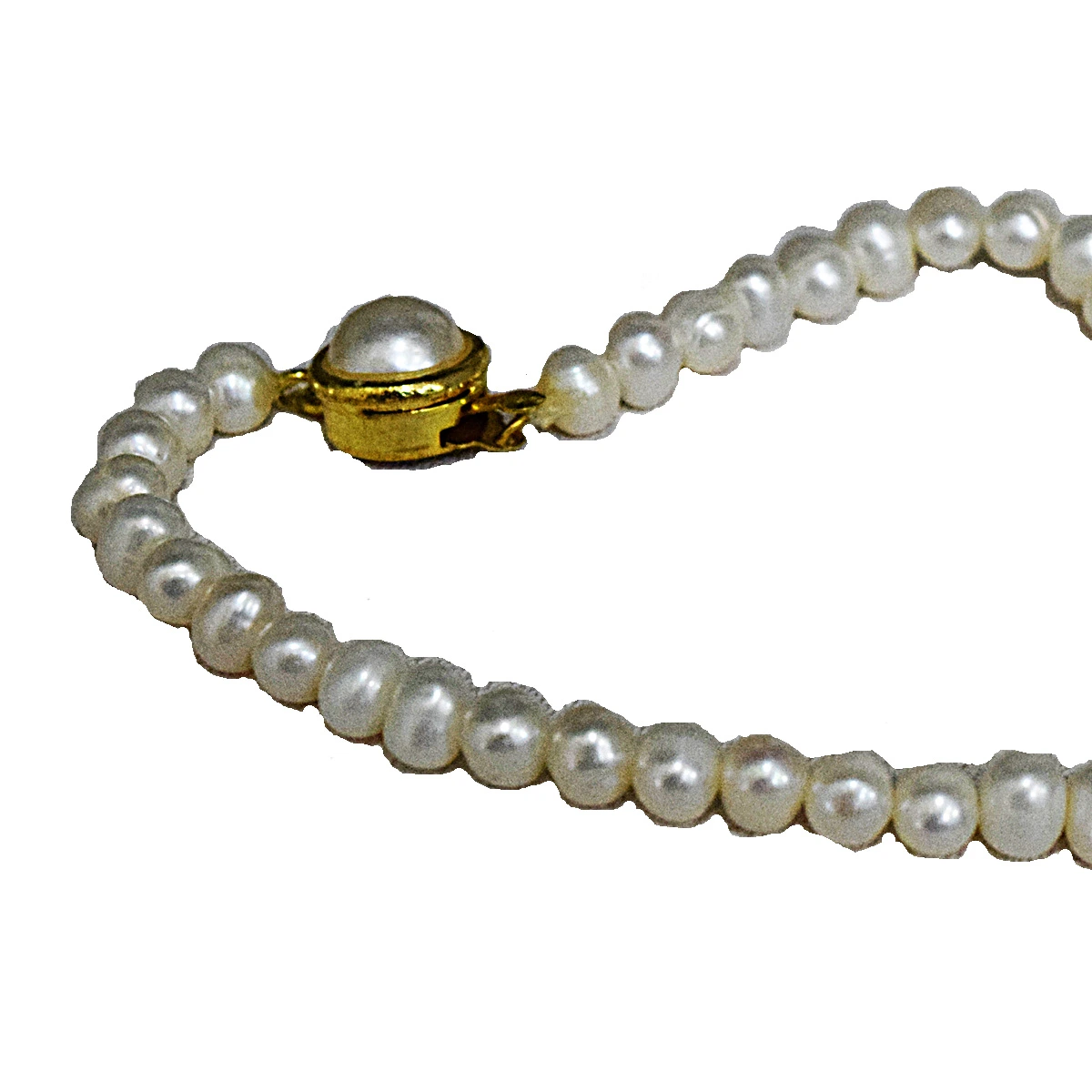 Single Real Big Green Oval Emerald, Freshwater Pearl & Gold Plated Bracelet for Women (SB58)