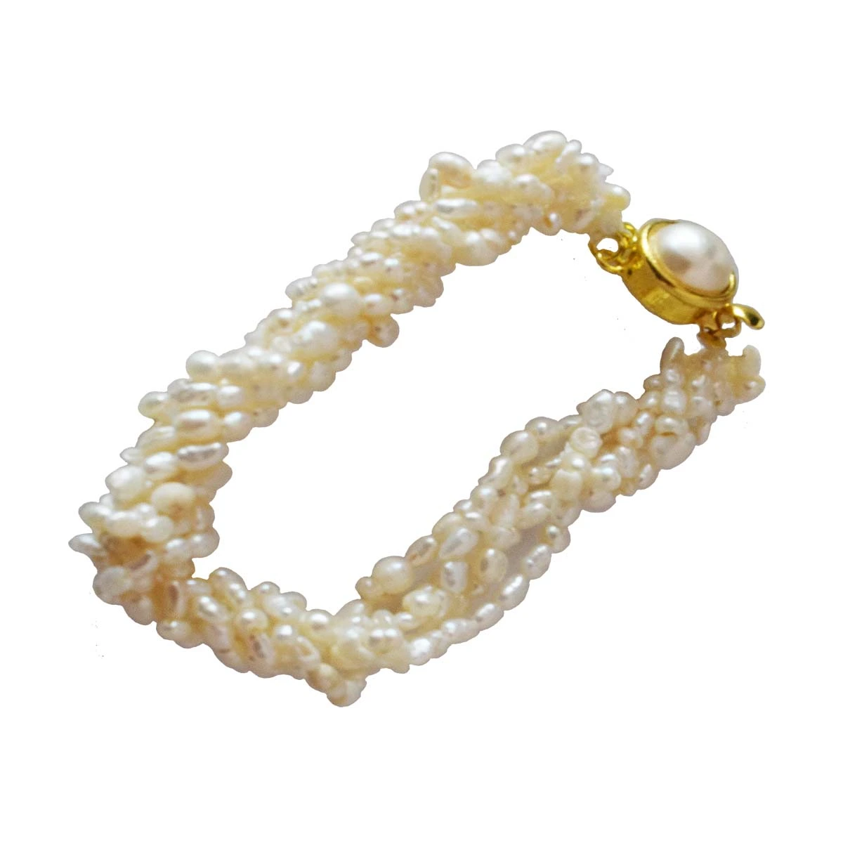 5 Line Twisted Rice Pearl Bracelet  SB62