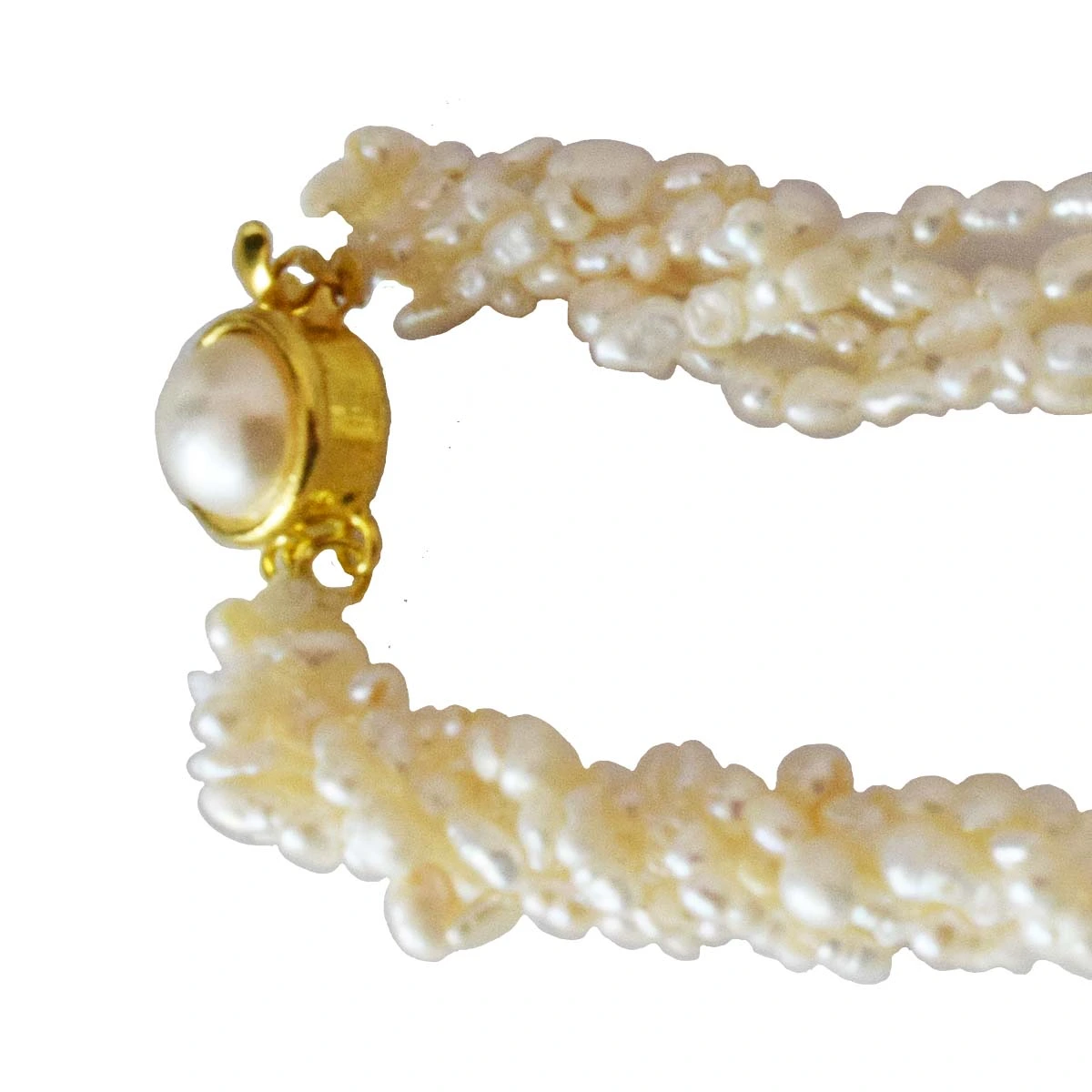 5 Line Twisted Rice Pearl Bracelet  SB62