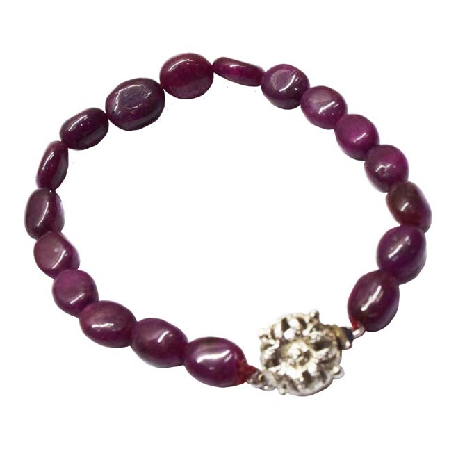 Real Red Ruby Beads Bracelet for Women (SB63)