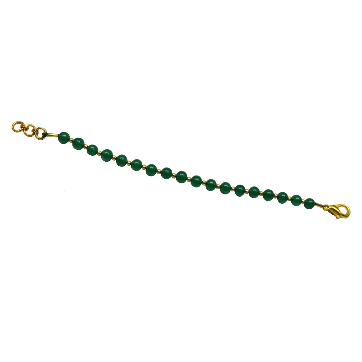 Real Green Onyx and Gold Plated Beads Bracelet for Women (SB65)