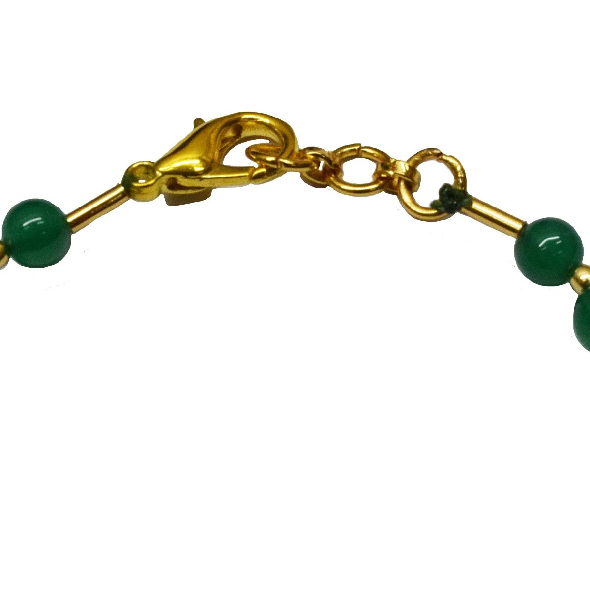 Real Green Onyx and Gold Plated Beads Bracelet for Women (SB65)