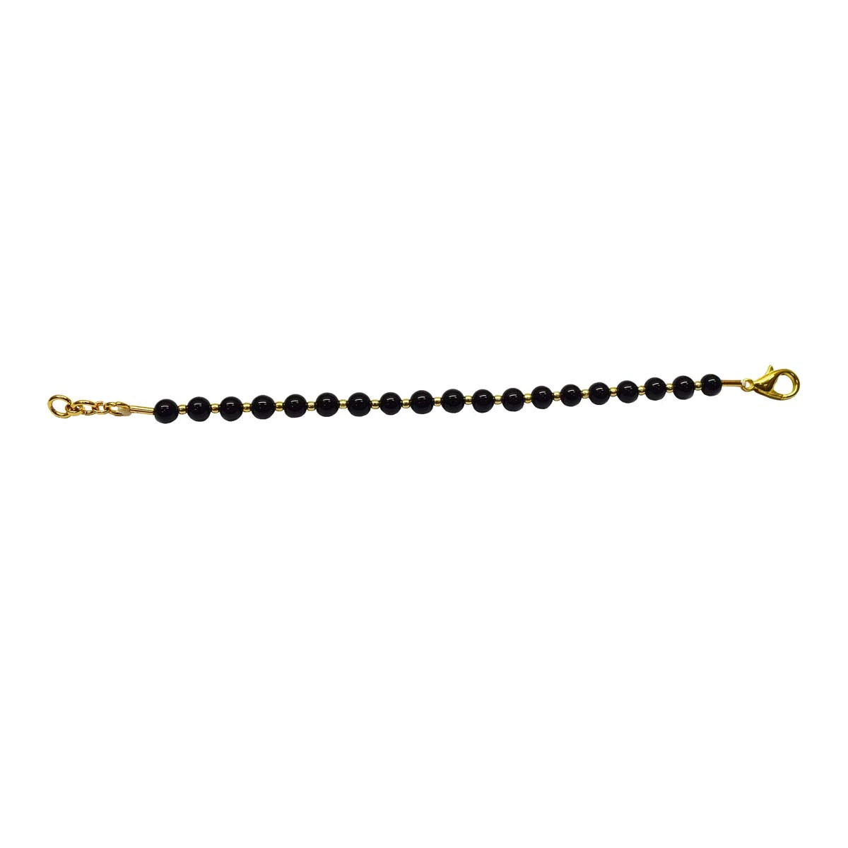 Real Black Onyx & Gold Plated Beads Bracelet  (SB66)