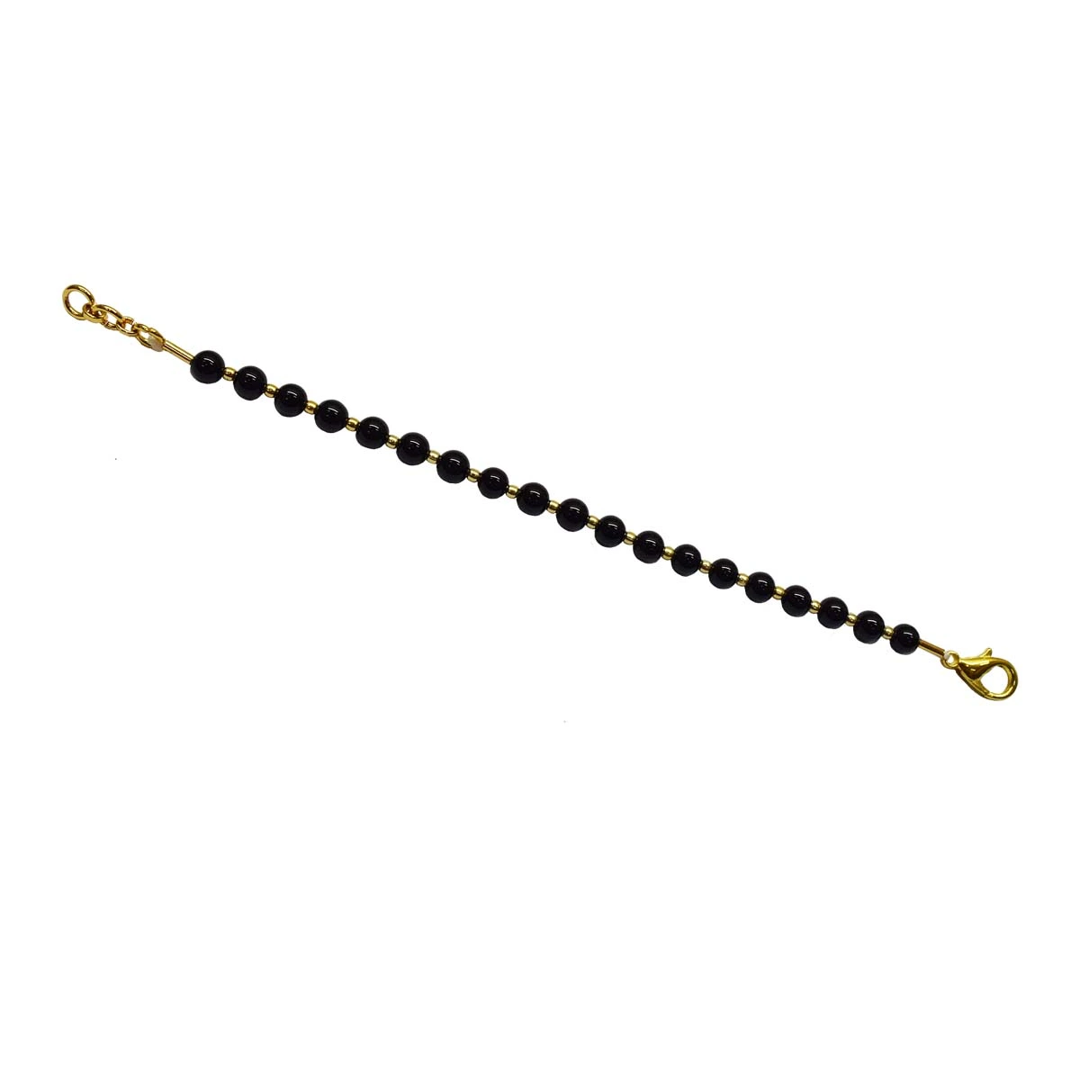 Real Black Onyx & Gold Plated Beads Bracelet  (SB66)